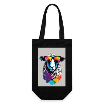 Sheep with sunglasses - Gift Bag for Bottles - black - Front