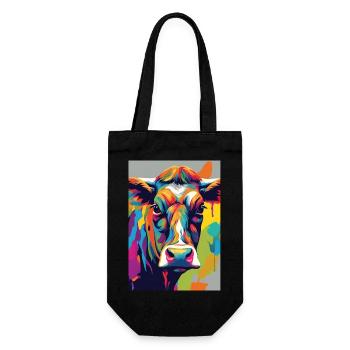 Cow skull colorful - Gift Bag for Bottles - black - Front