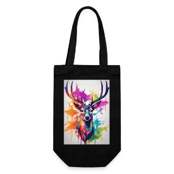 Deer skull colorful - Gift Bag for Bottles - black - Front