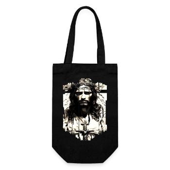 jesus bible christian religion christian cross christian - Gift Bag for Bottles - black - Front