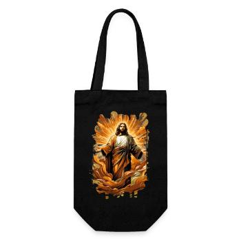 jesus bible christian religion christian cross christian - Gift Bag for Bottles - black - Front