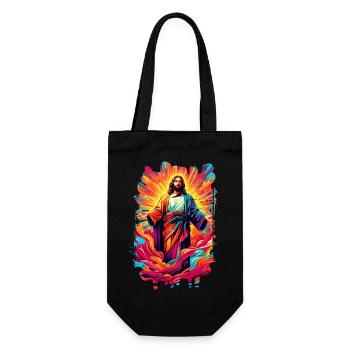 jesus bibel christliche religion christliches kreuz christlich - Geschenkbeutel für Flaschen - Schwarz - Vorne