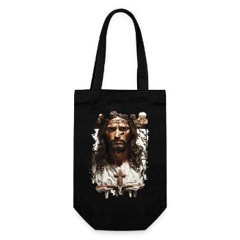 jesus bible christian religion christian cross christian - Gift Bag for Bottles - black - Front