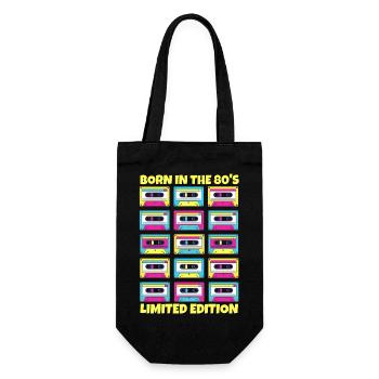 Born in the 80's Classic cassette original - Gift Bag for Bottles - black - Front