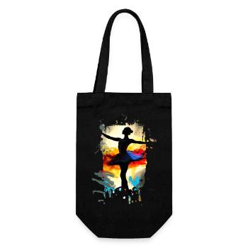 Beautiful female paint art Face colorful woman - Gift Bag for Bottles - black - Front