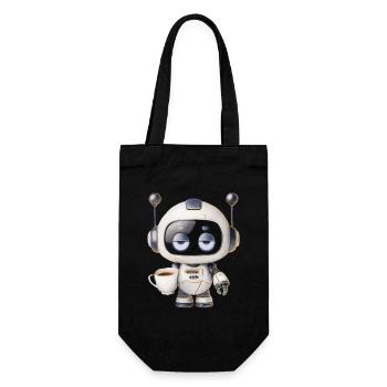 Robot Coffee - Gift Bag for Bottles - black - Front