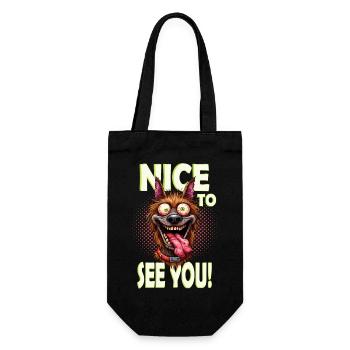 NICE TO SEE YOU Hundeliebe - Geschenkbeutel für Flaschen - Schwarz - Vorne