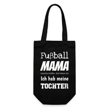 Fußball Mama ich hab meine Tochter I Geschenk - Geschenkbeutel für Flaschen - Schwarz - Vorne