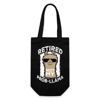 Nicht mein Prob Lama Ruhestand Prob-Llama im Ruhestand - Geschenkbeutel für Flaschen - Schwarz - Vorne