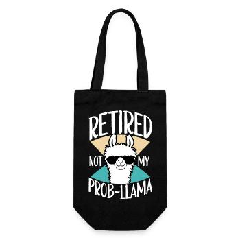 Not My Prob Llama Retirement Prob-Llama Retired - Gift Bag for Bottles - black - Front