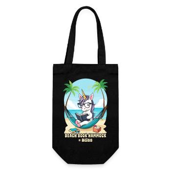 Licorne avec livre - Sac à bouteille - noir - Devant
