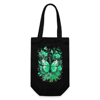 Schmetterling Insekt Schmetterling Natur Sommer bunte Kunst - Geschenkbeutel für Flaschen - Schwarz - Vorne