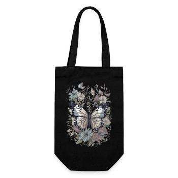 Schmetterling Insekt Schmetterling Natur Sommer bunte Kunst - Geschenkbeutel für Flaschen - Schwarz - Vorne