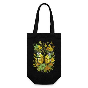 Schmetterling Insekt Schmetterling Natur Sommer bunte Kunst - Geschenkbeutel für Flaschen - Schwarz - Vorne