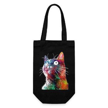 Funny cat2 - Gift Bag for Bottles - black - Front