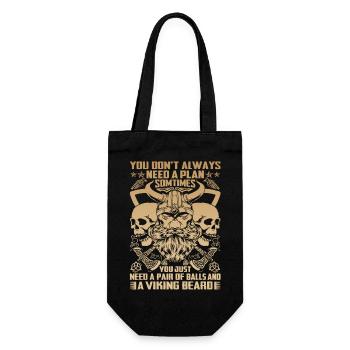 Nordic scandinavia retro viking mystical mythology - Gift Bag for Bottles - black - Front