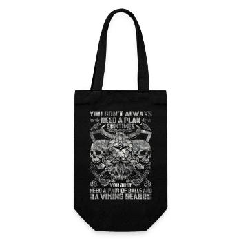 Nordic scandinavia retro viking mystical mythology - Gift Bag for Bottles - black - Front