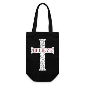 Glaube Kreuz Jesus Christus Glaube Christian Liebhaber - Geschenkbeutel für Flaschen - Schwarz - Vorne