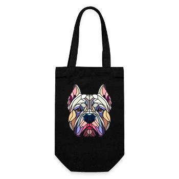 American bully geometric art, polygon head - Gift Bag for Bottles - black - Front