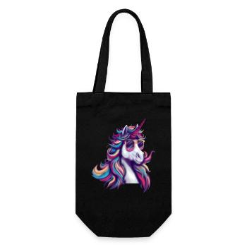Licorne cool avec lunettes de soleil – Pop Art - Sac à bouteille - noir - Devant