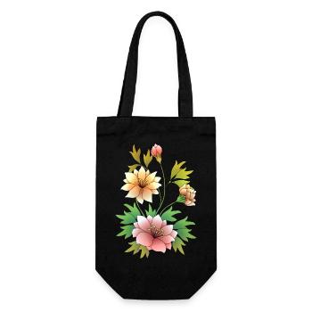 Flowers - Gift Bag for Bottles - black - Front