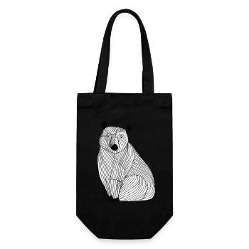 Lines art animal bear - Gift Bag for Bottles - black - Front