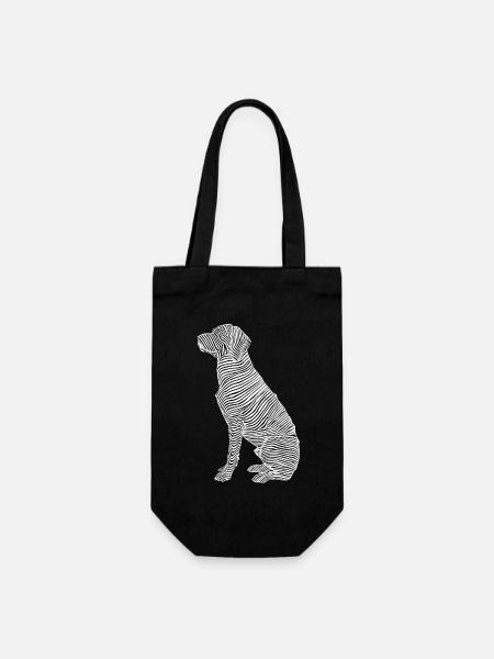 Linien Kunst Hund #dog - Geschenkbeutel für Flaschen - Schwarz