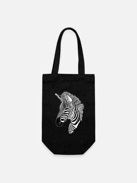 Linien Kunst Zebra #zebra - Geschenkbeutel für Flaschen - Schwarz