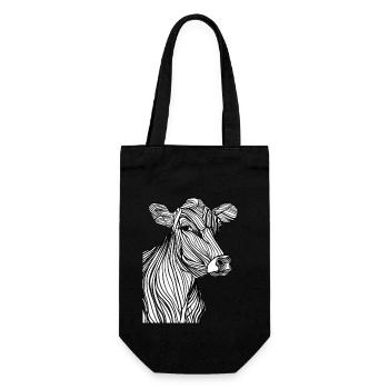 Art Lines #cow - Gift Bag for Bottles - black - Front