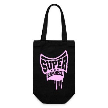 Super Granny Stamp Granny Graffiti Grandmother - Gift Bag for Bottles - black - Front
