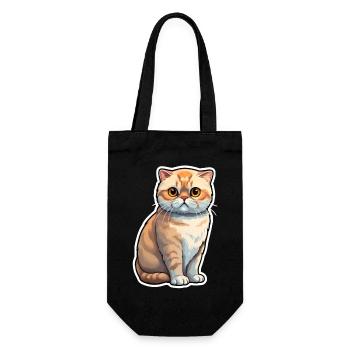 Scottish Fold Katze - Geschenkbeutel für Flaschen - Schwarz - Vorne