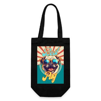 Dog Dog Lover Dog Walk Dogs Four-legged Puppy - Gift Bag for Bottles - black - Front