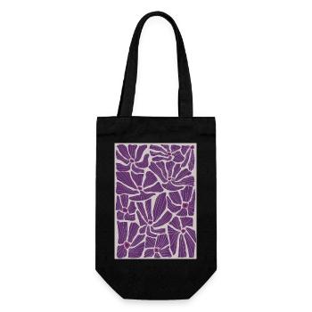 Motif de fleurs - Sac à bouteille - noir - Devant