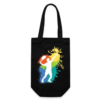 Schöne Tennis Grafik Design Geschenkidee - Geschenkbeutel für Flaschen - Schwarz - Vorne