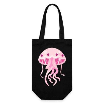 Pinke Qualle - Geschenkbeutel für Flaschen - Schwarz - Vorne