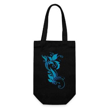 Motif ornemental bleu et violet - Sac à bouteille - noir - Devant