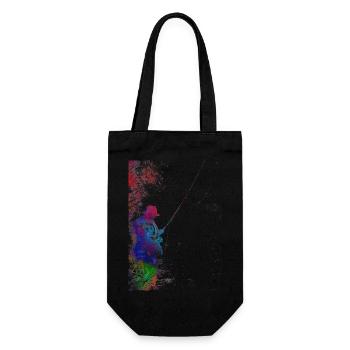 Pêche, sport, art, #fishing - Sac à bouteille - noir - Devant