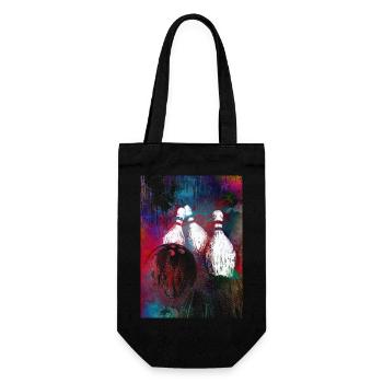 Bowlingsport Kunst #bowling #sport - Geschenkbeutel für Flaschen - Schwarz - Vorne