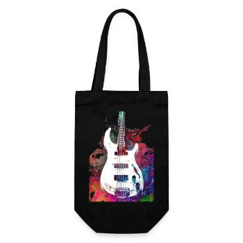 Music bass guitar - Gift Bag for Bottles - black - Front