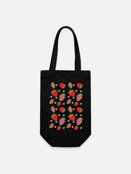 Strawberries Field - Gift Bag for Bottles - black