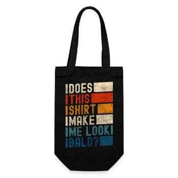 Coiffure Vieil homme chauve - Sac à bouteille - noir - Devant