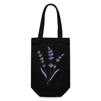 lavendel relief - Geschenkbeutel für Flaschen - Schwarz - Vorne