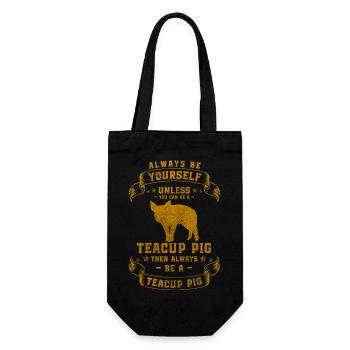 Teacup Piggy Breeder Domestic Pig - Gift Bag for Bottles - black - Front