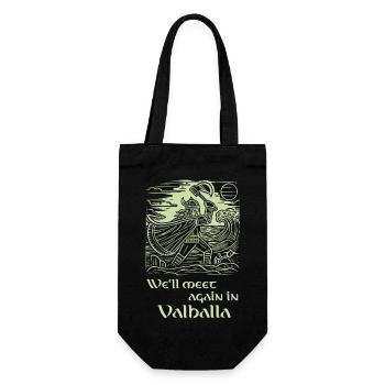 Gravure sur bois Viking 07 2024 01 - Sac à bouteille - noir - Devant