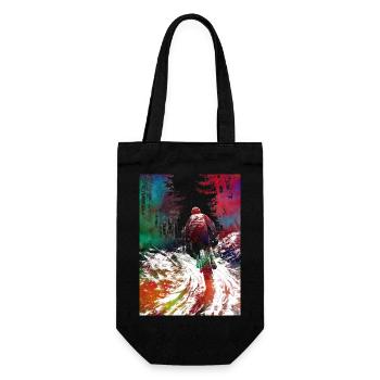 Mountain biker sport art - Gift Bag for Bottles - black - Front