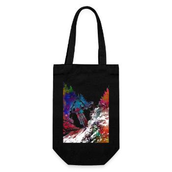 Mountain bikers sport art - Gift Bag for Bottles - black - Front