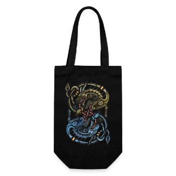Wikinger Drachen - Geschenkbeutel für Flaschen - Schwarz - Vorne