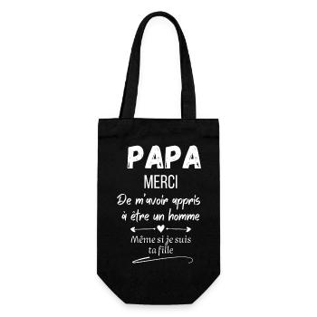 papa merci de m’avoir appris à être un homme - Sac à bouteille - noir - Devant
