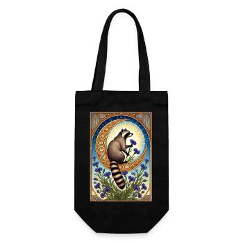 Waschbär - Geschenkbeutel für Flaschen - Schwarz - Vorne