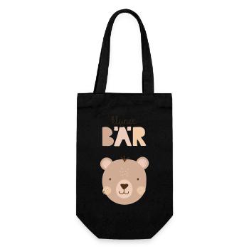 Little Bear Beige Kids Nursery Decoration - Gift Bag for Bottles - black - Front